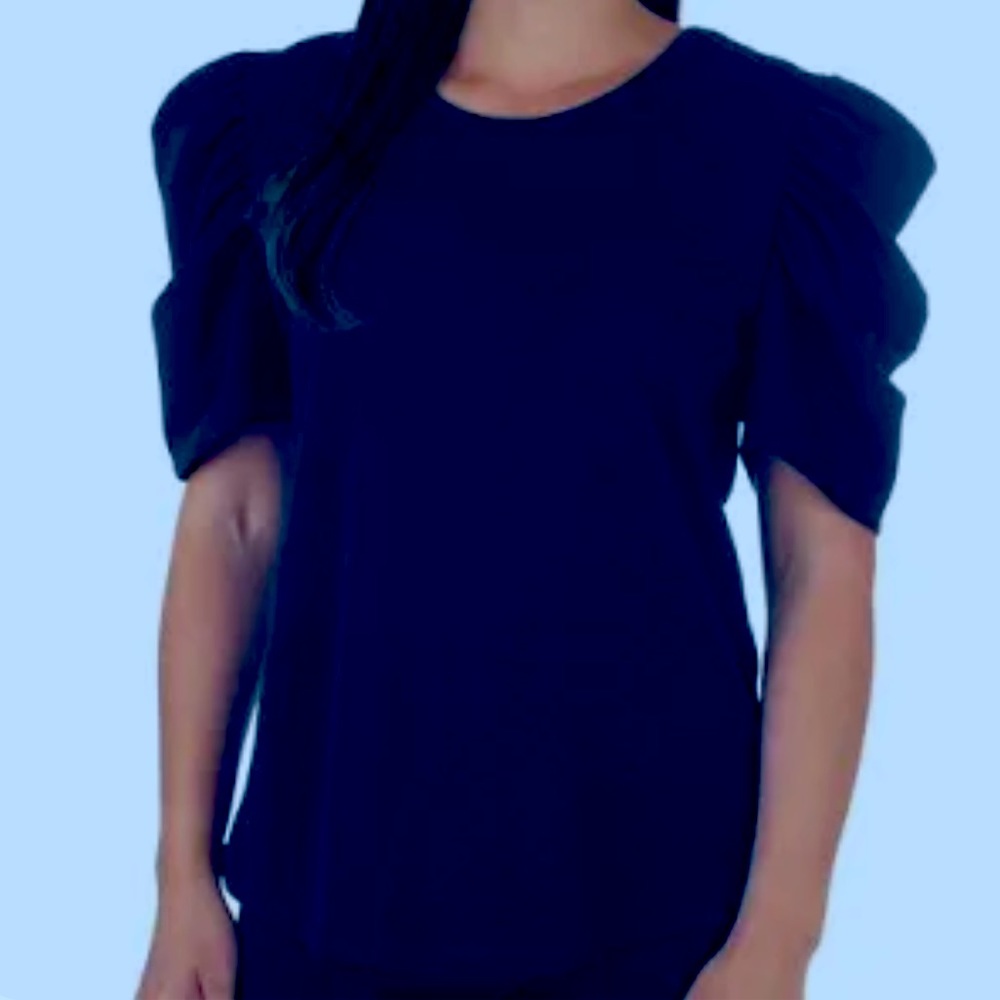 C'est La Vie Womens Solid Flutter Short Sleeve Top.